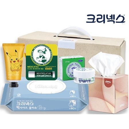 물티슈 판촉물 제작 크리넥스 브랜드생활건강세트 3호
